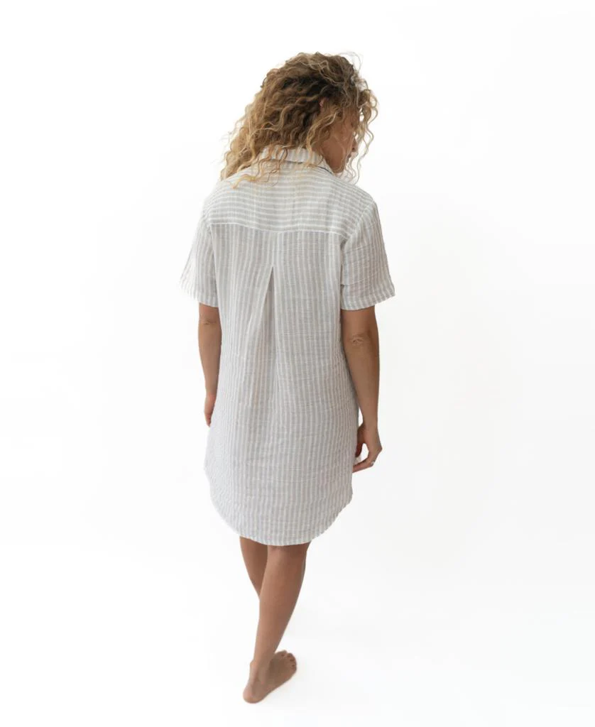 Bella Dress | Off White Stripe - Image 5