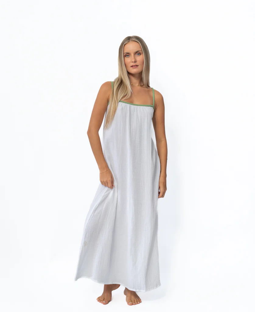 Camilla Maxi | White / Moss - Image 3