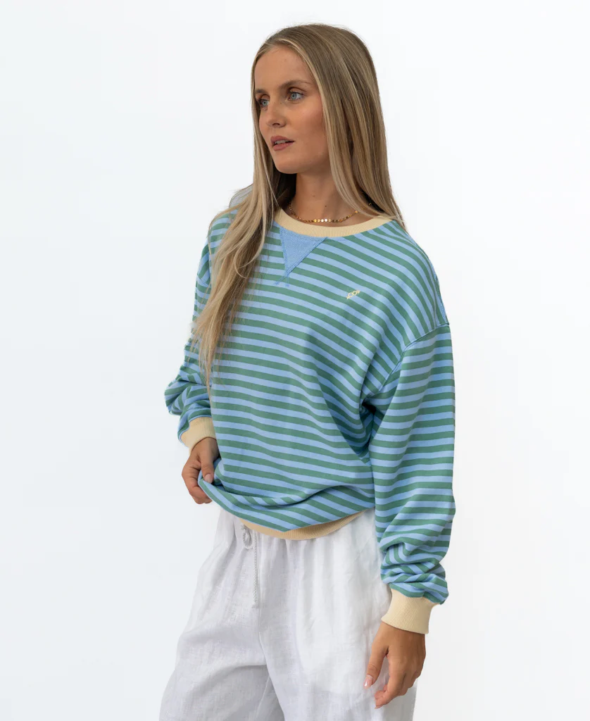 Ralph Stripe Ringer Crew | Finch / Moss - Image 5