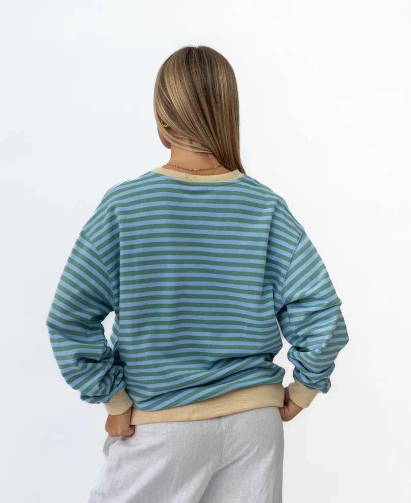 Ralph Stripe Ringer Crew | Finch / Moss - Image 6