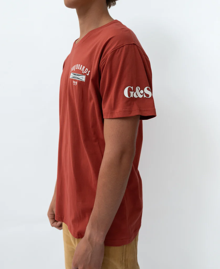 G&S Surfboards Tee | True Red - Image 3