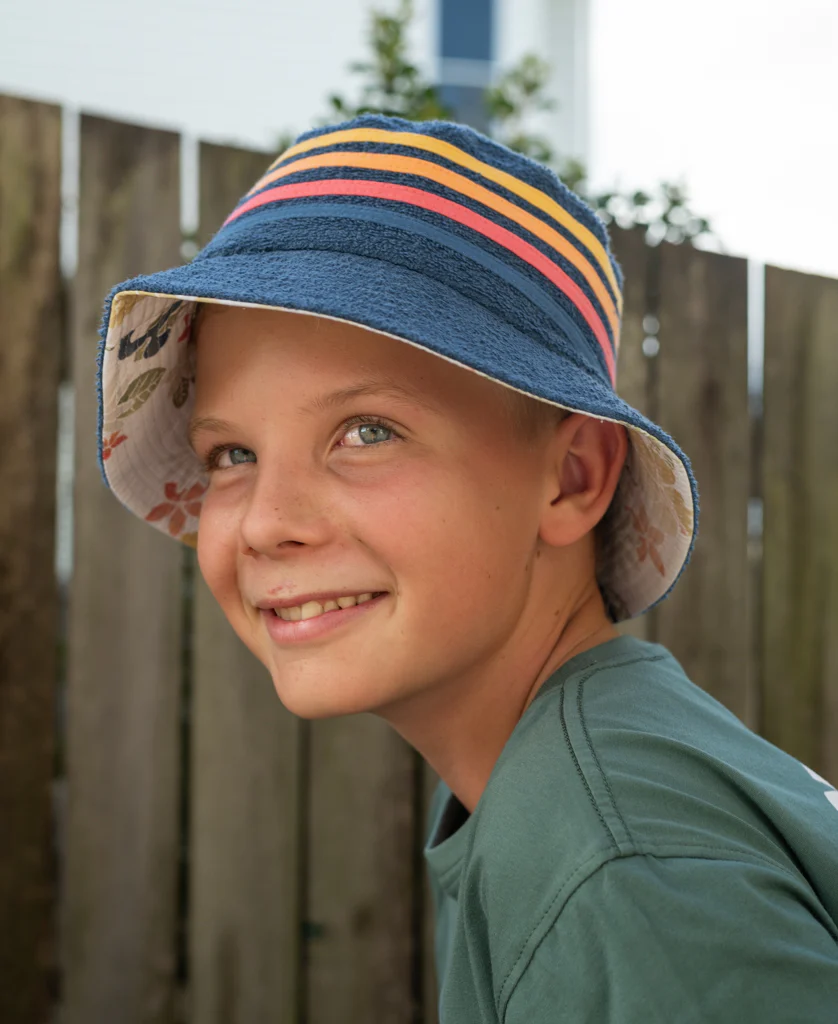 Kids Long Island Terry Bucket Hat | Navy - Image 2