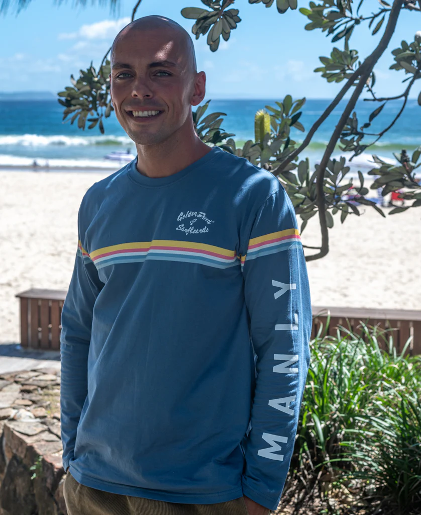 Manly Cali Long Sleeve Tee | Blue - Image 2