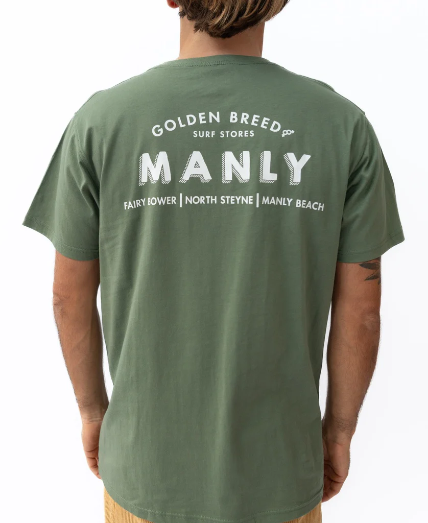 Manly Old School Tee | Khaki - Image 3