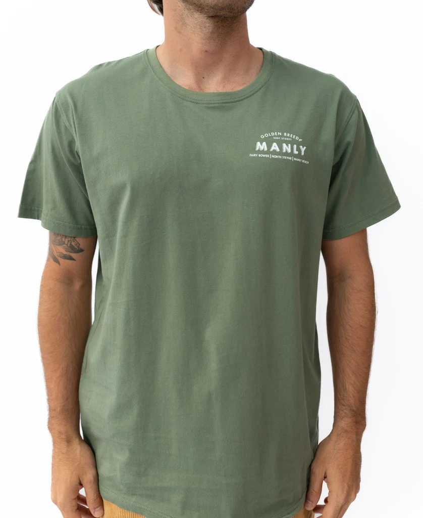 Manly Old School Tee | Khaki - Image 4