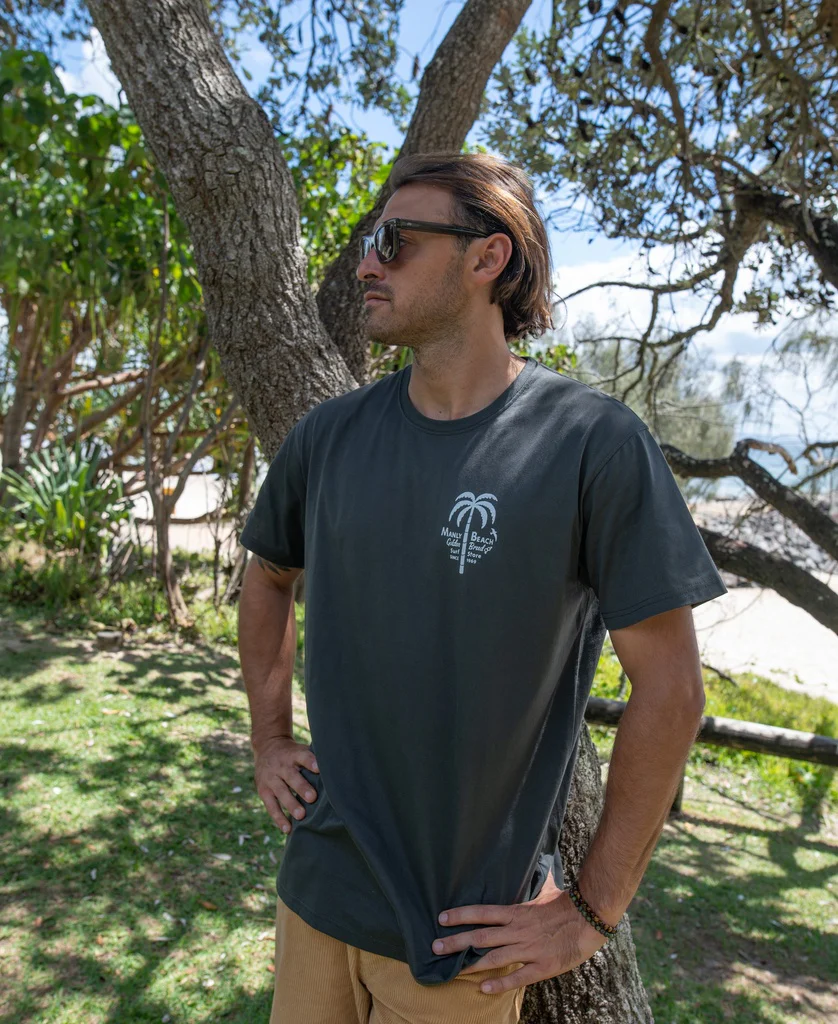Manly Palm Loco Tee | Wash Black - Image 2