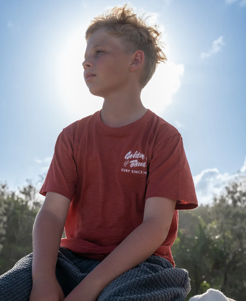 Manly Stoked Kombi Kids Tee | True Red - Image 3