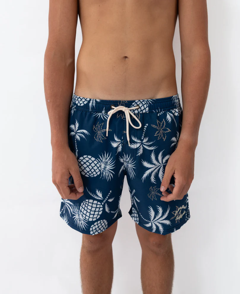 Pine Palm Elastic Waist Boardshort | Vintage Navy - Image 5