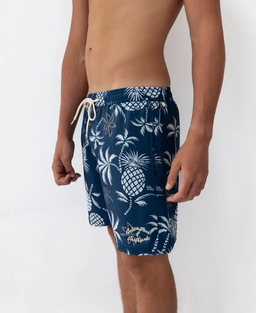 Pine Palm Elastic Waist Boardshort | Vintage Navy - Image 6