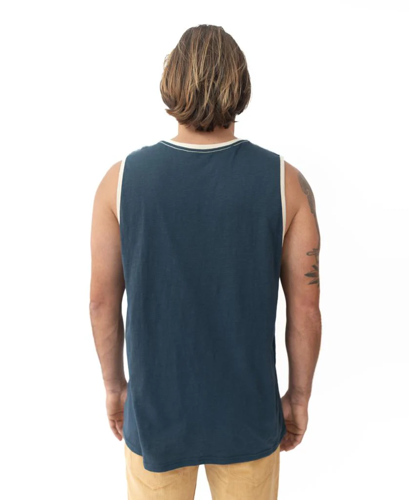Retro Ringer Muscle Top | Navy - Image 5