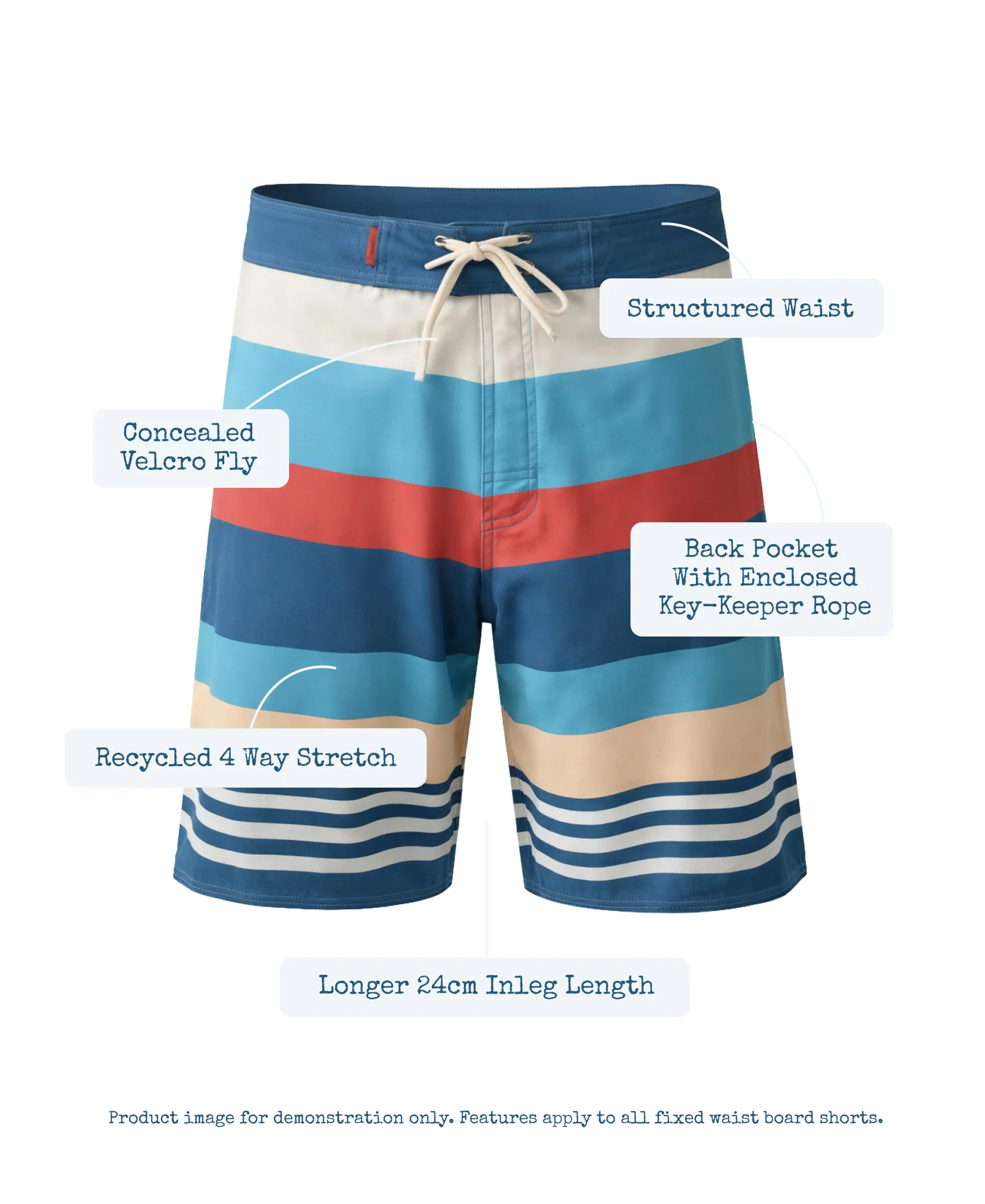 Retro Surf Boardshort | Vintage Navy - Image 7